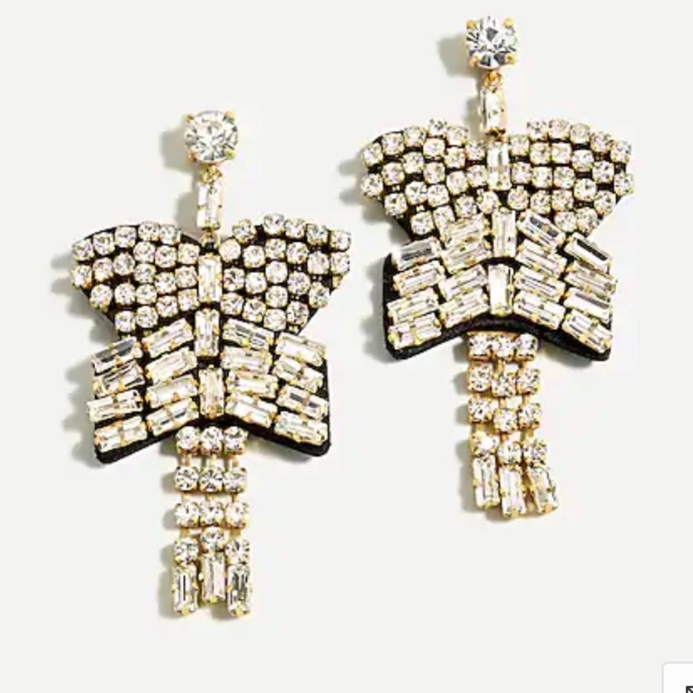 J. Crew Les Velvet Sparkle Crystal Earrings - Picture 5 of 7